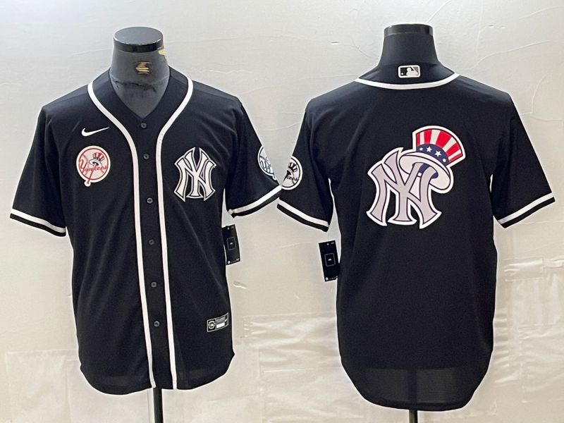 Men New York Yankees Blank Black Second generation joint name Nike 2024 MLB Jersey style 12